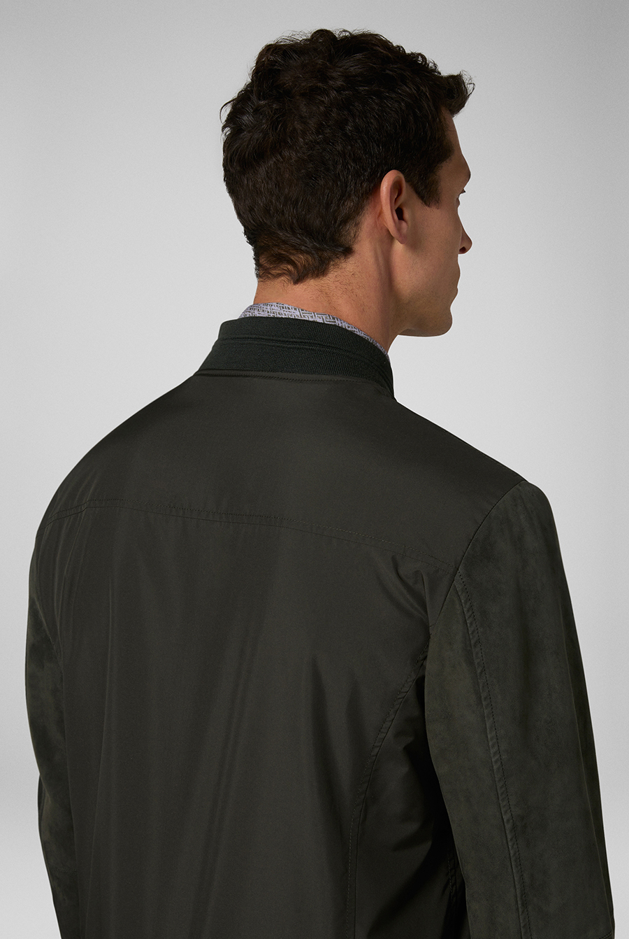 Varsity jacket  in nylon con maniche  in suede | Pal Zileri