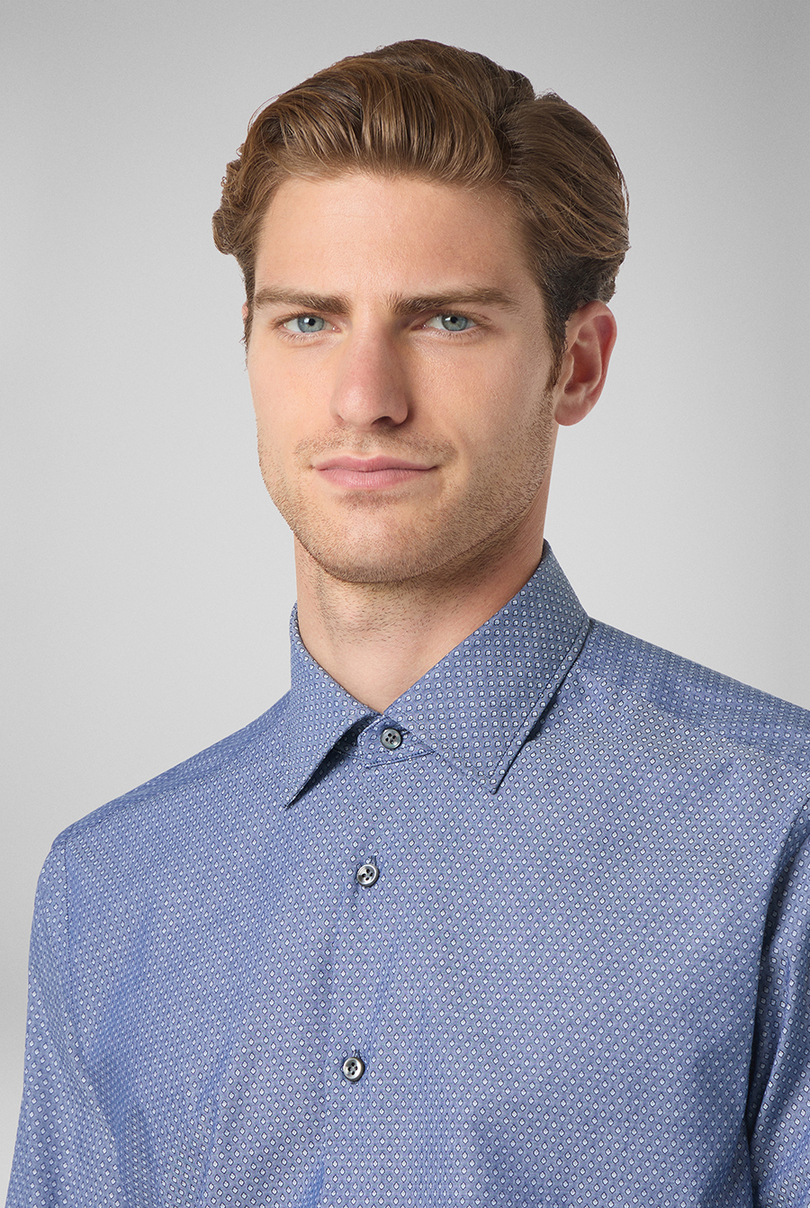 Camicia micro fantasia effetto denim | Pal Zileri